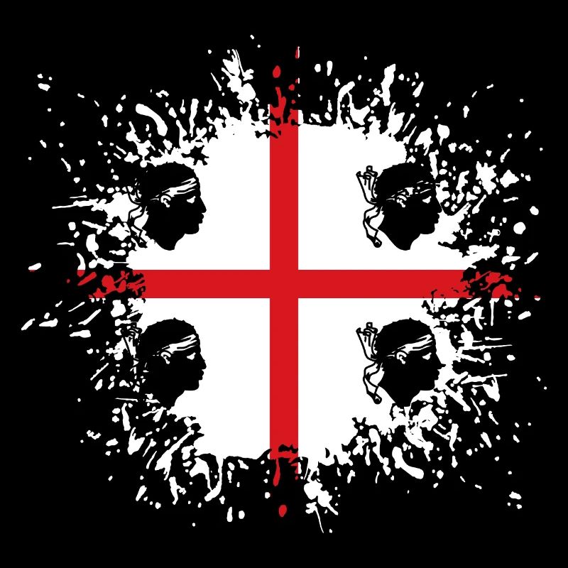 Sardinia Flag Klecks Sardinian Flag Splash