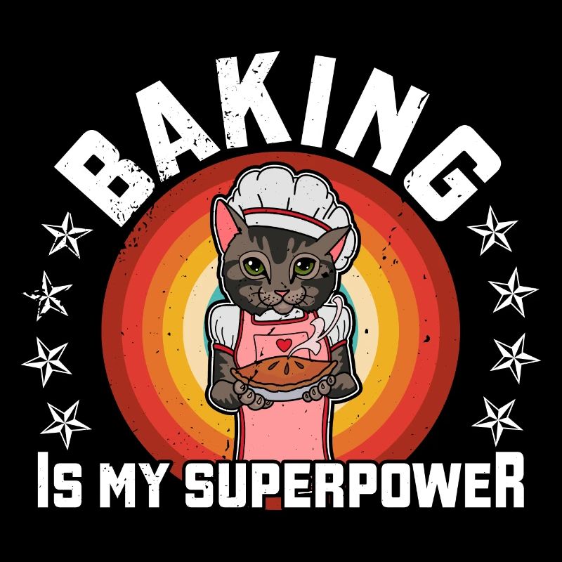 Baker Cat Cake Food Baking Hobby Dire