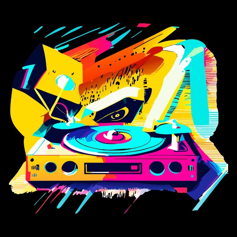 Graffiti style vinyl turntable