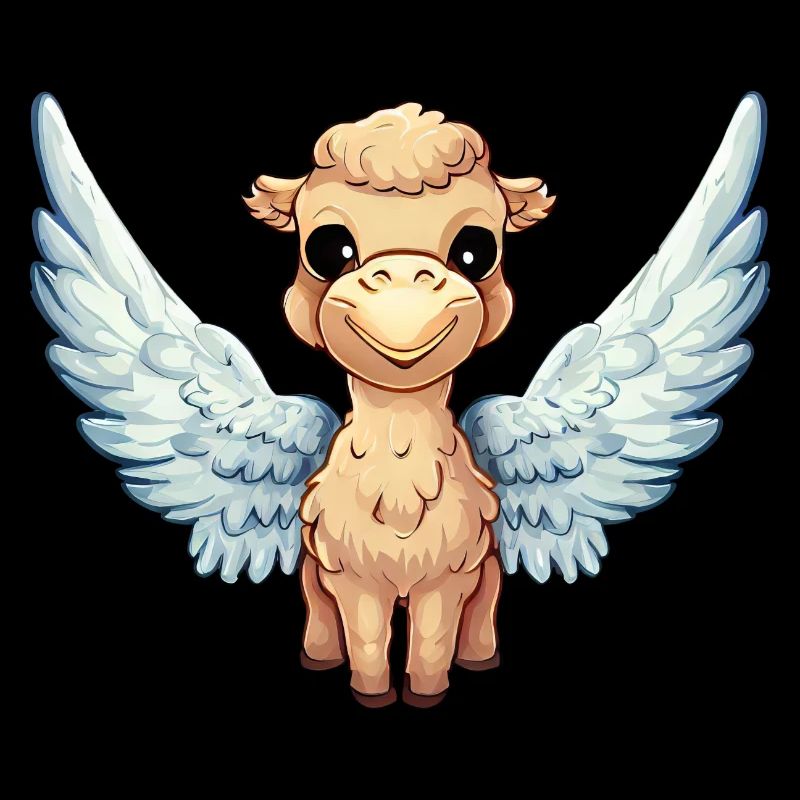 Ange lama avec des ailes