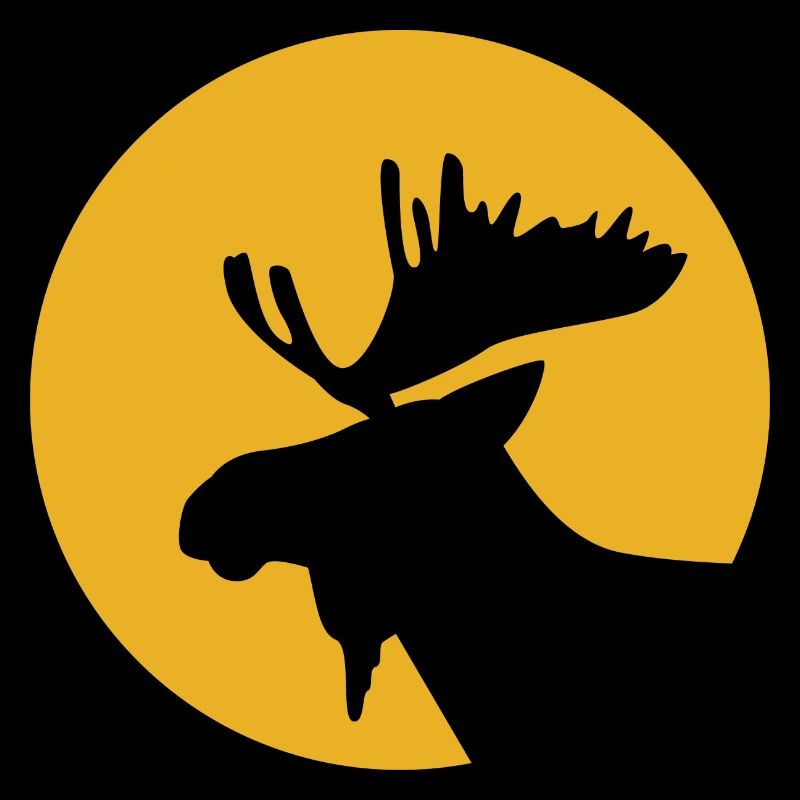 Moose reindeer moon silhouette gift