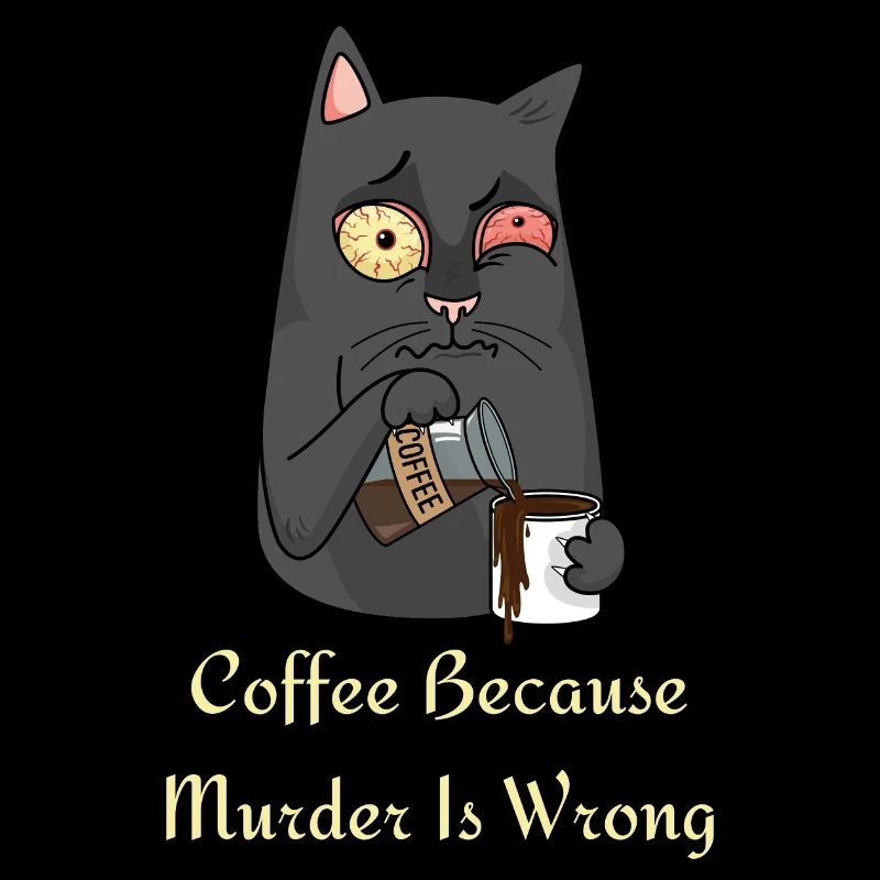 Coffee Tshirt- funny coffee sayings with cat
