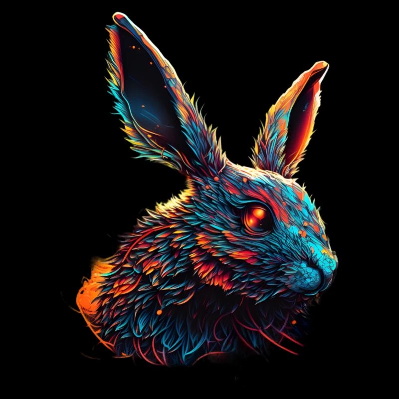 Hase Haustier Synthwave Geschenk