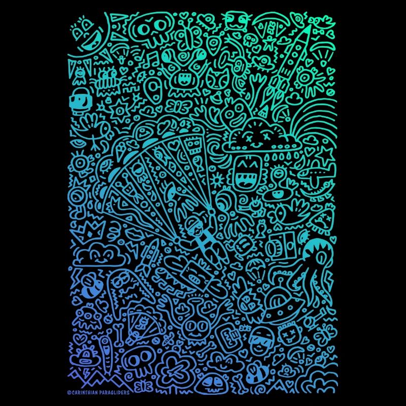 Doodle Paragliders dégradé de couleurs