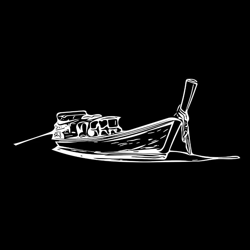 Bateau à longue queue vintage sur l’eau