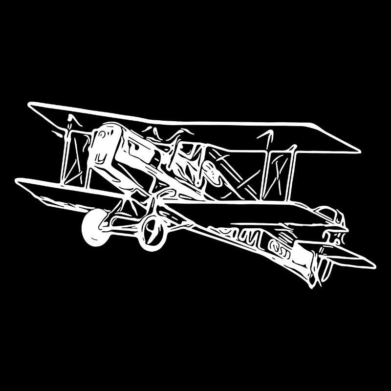 Flying Biplane Box Vintage Illustration