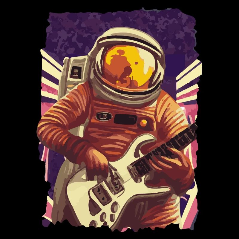 Guitariste rock astronaute