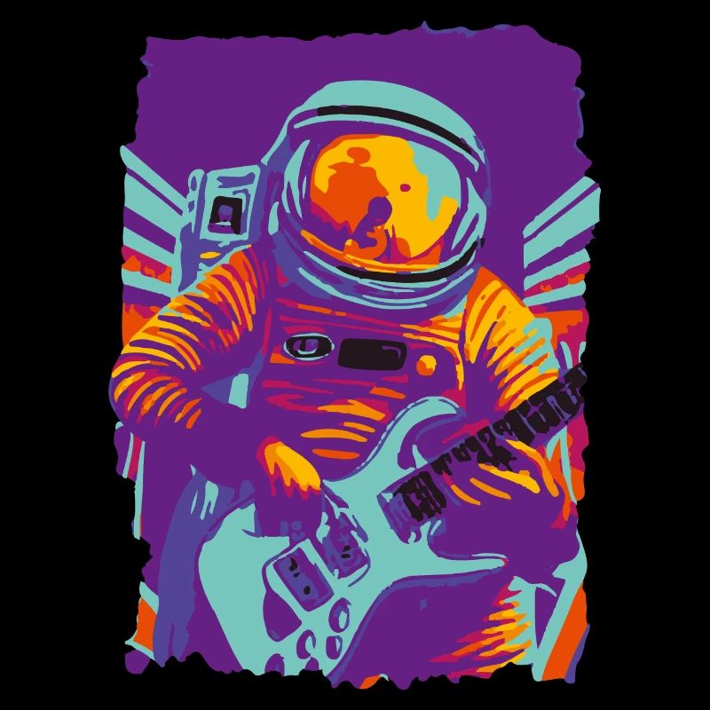 Guitariste rock astronaute