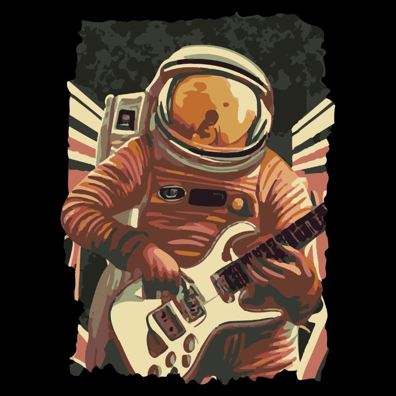 Guitariste rock astronaute