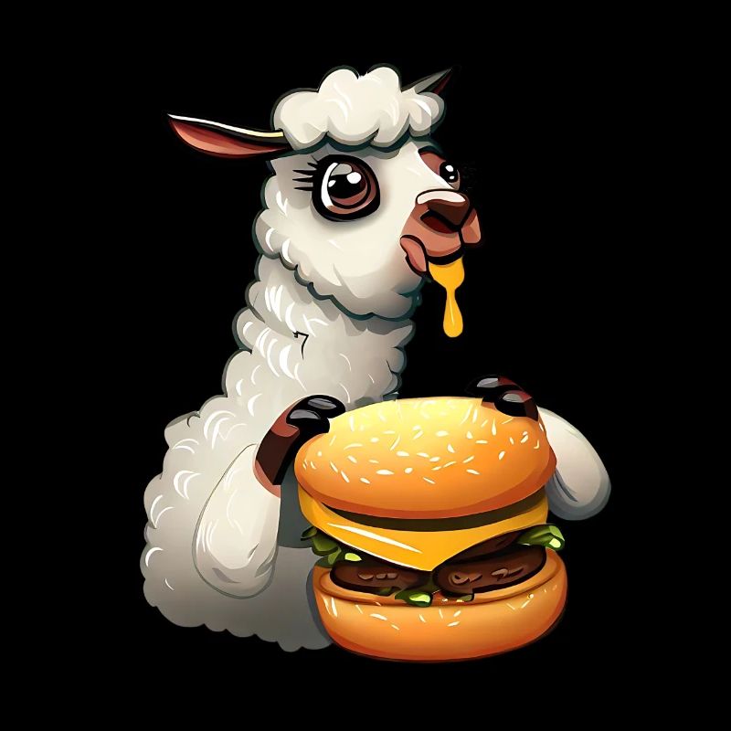 Lama mangeur de cheeseburger