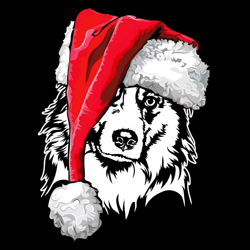 Santa Australian Shepherd Weihnachten Aussie Hunde