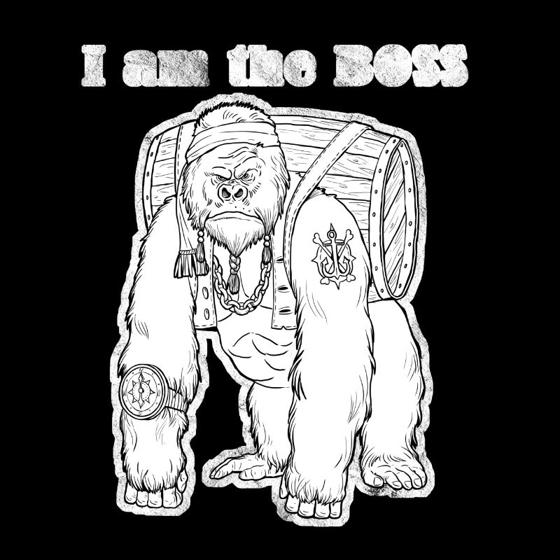 Ich bin der BOSS. Lustiger Gorilla.