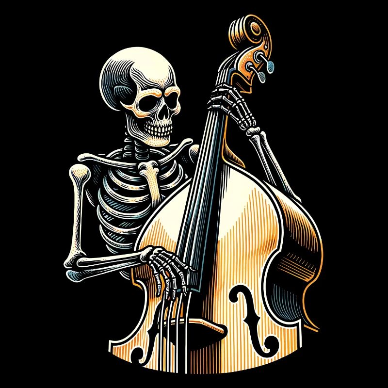 Skeleton plays double bass