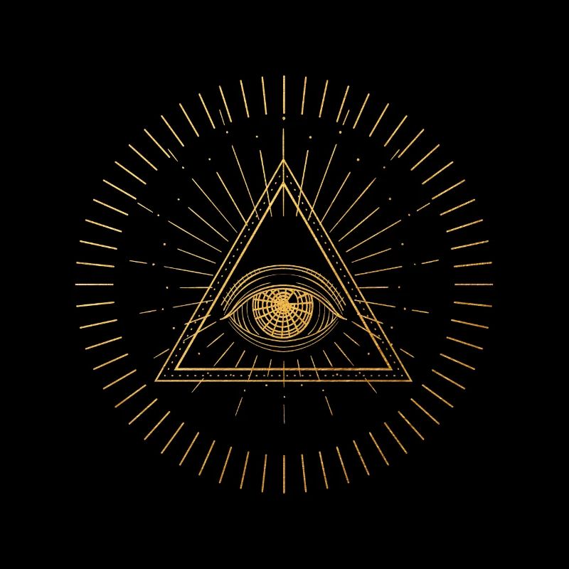 Golden all-seeing eye, esoteric, mystical