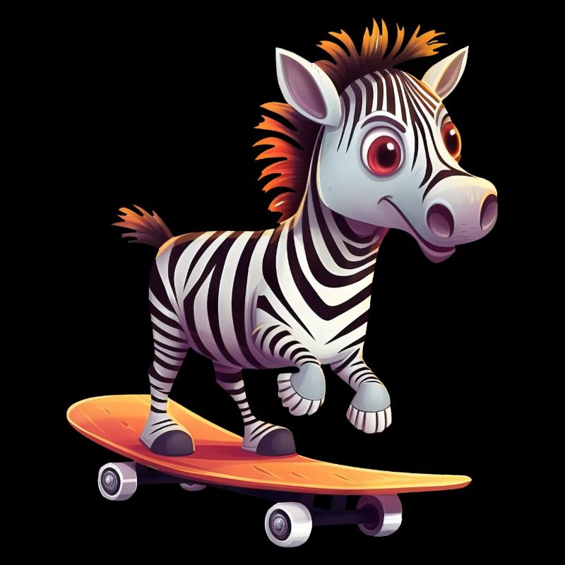 Zebra on Skateboard - Dynamic Design
