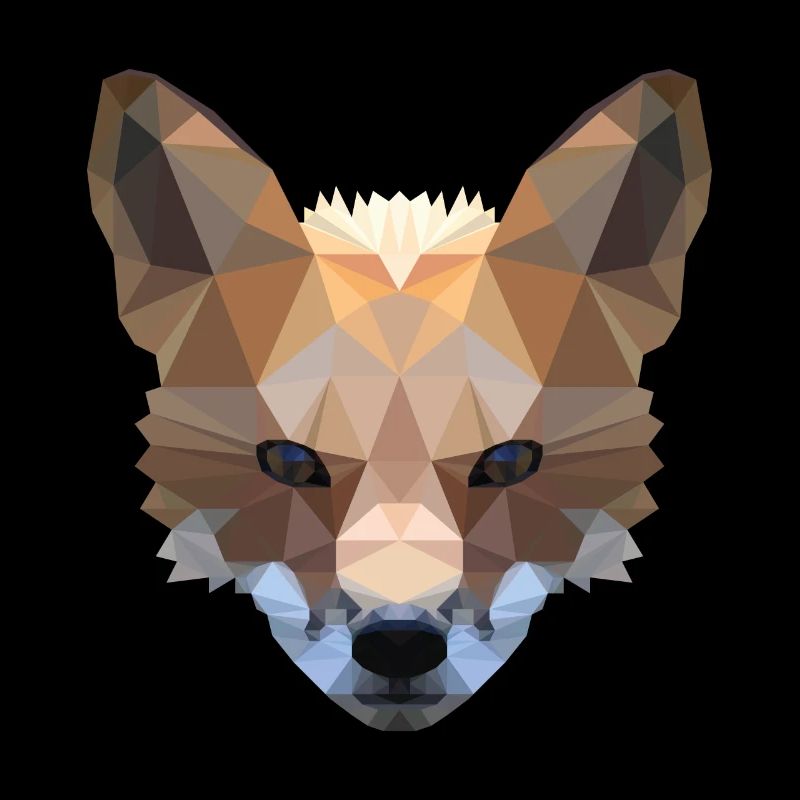 Fuchs Polygon Tier Natur Tierfreund 3D Geschenk