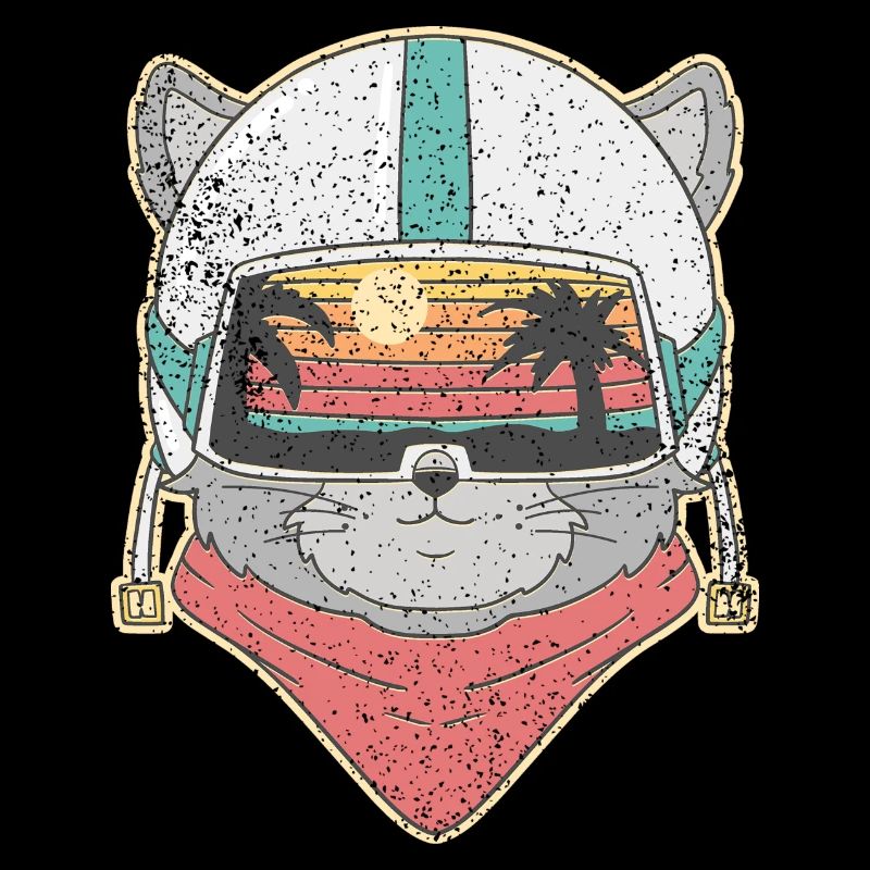 mignon chat d’été rétro