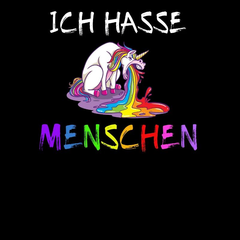 Ich Hasse Menschen Einhorn Kotzen Regenbogen Bunt