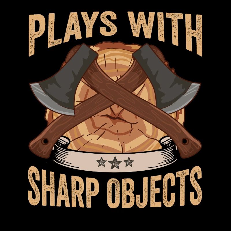 Logger Plays With Sharp Objects Axe Lumberjack
