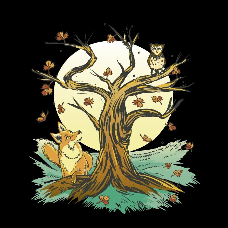 Fox Owl Forest Camping Animals