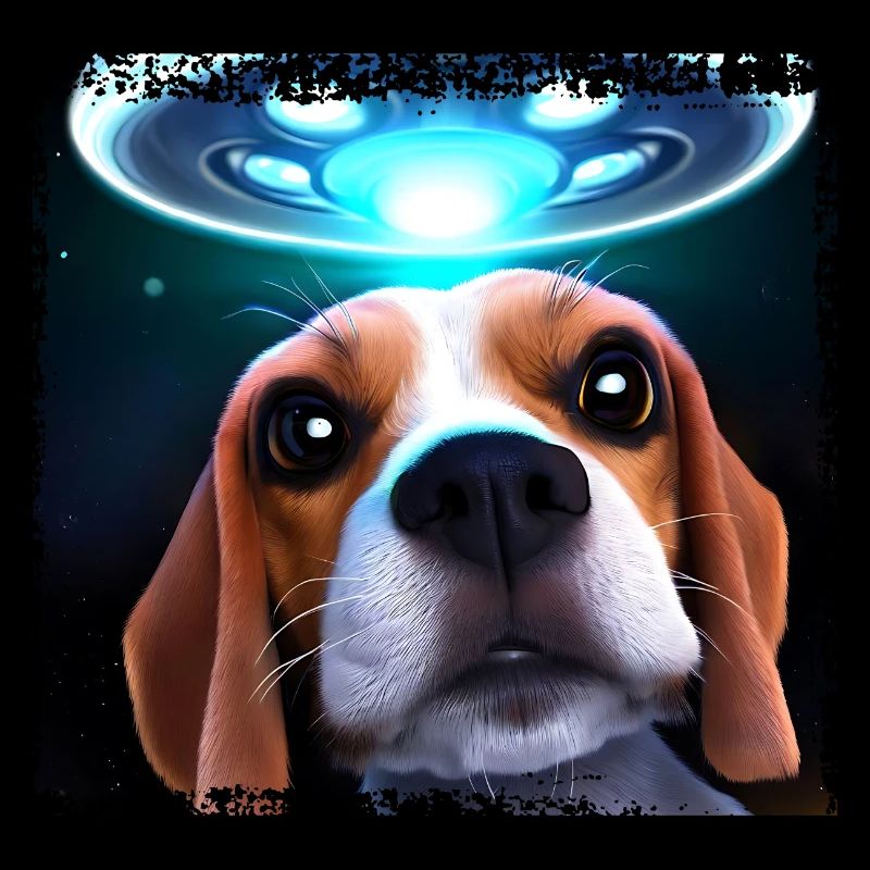 UFO-Selfie mit Beagle