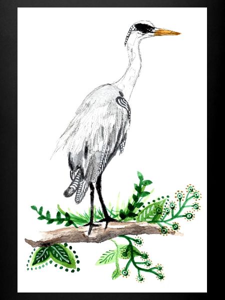Affiche d'aquarelle de grand héron