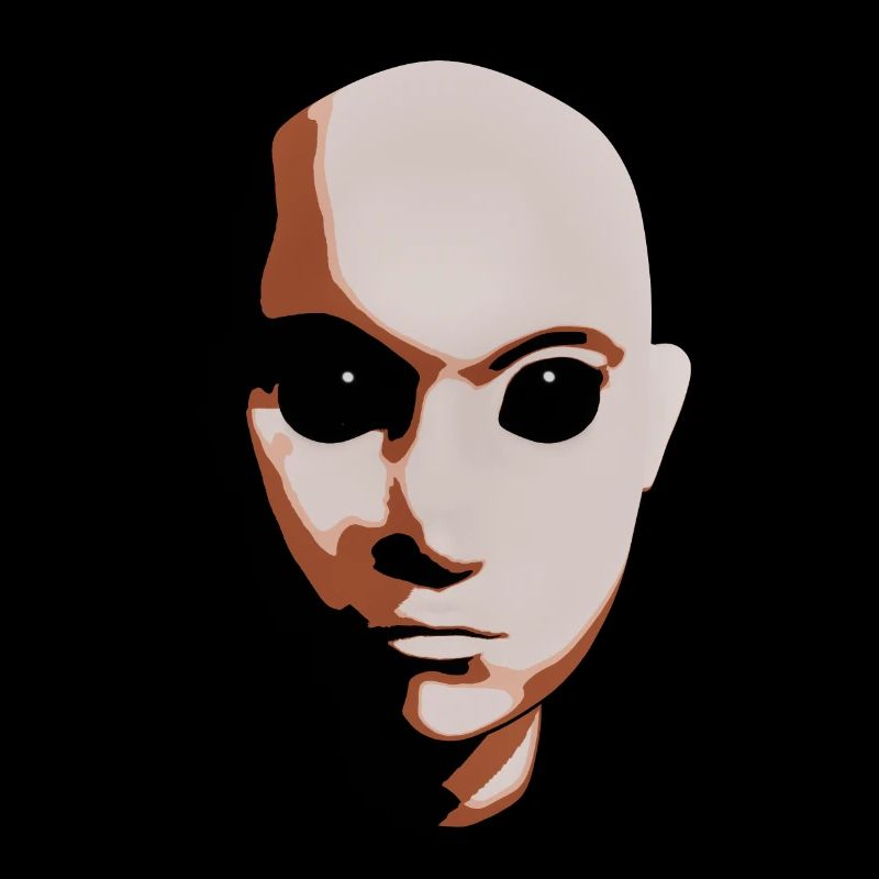 Mystical Creature with Black Eyes