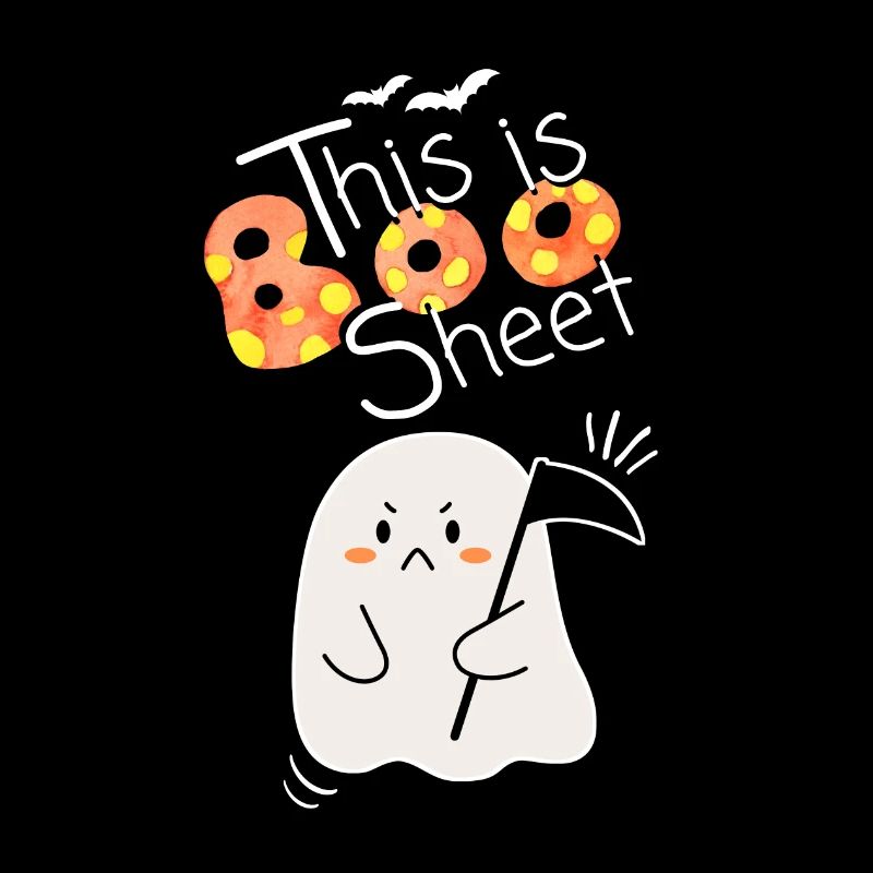 This Is Boo Sheet. Cute Angry Ghost.