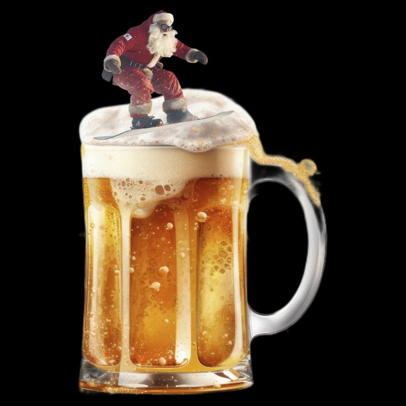 ho ho hol mir mal ein Bier Surfer Weihnachtsmann