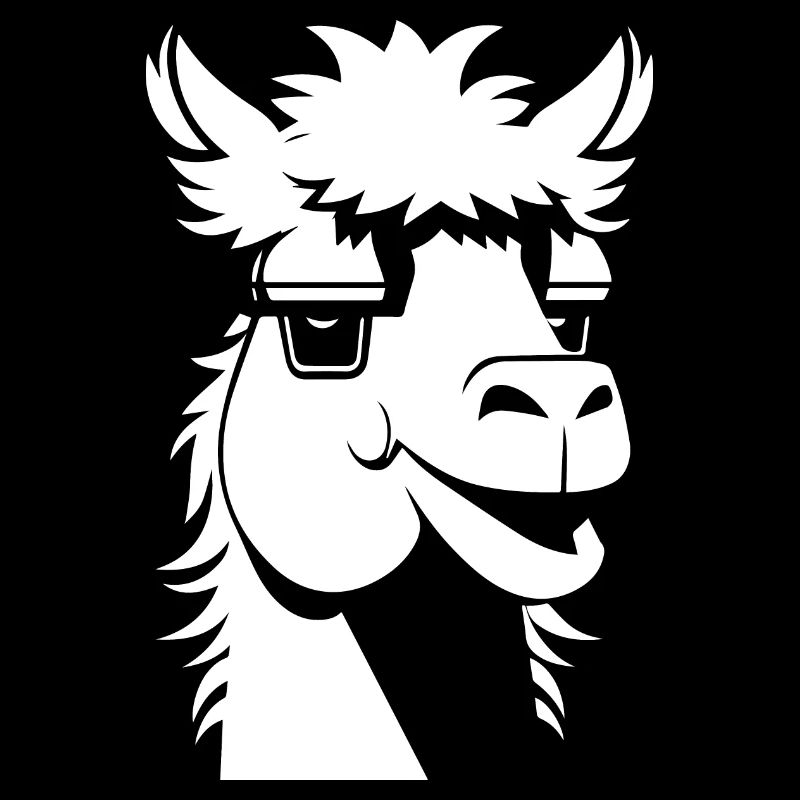 Lama Drôle Silhouette Effronté Amusant Lamas