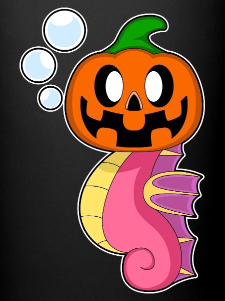 Hippocampe Halloween citrouille