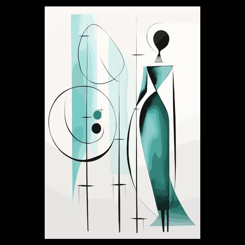 Silhouette géométrique sarcelle