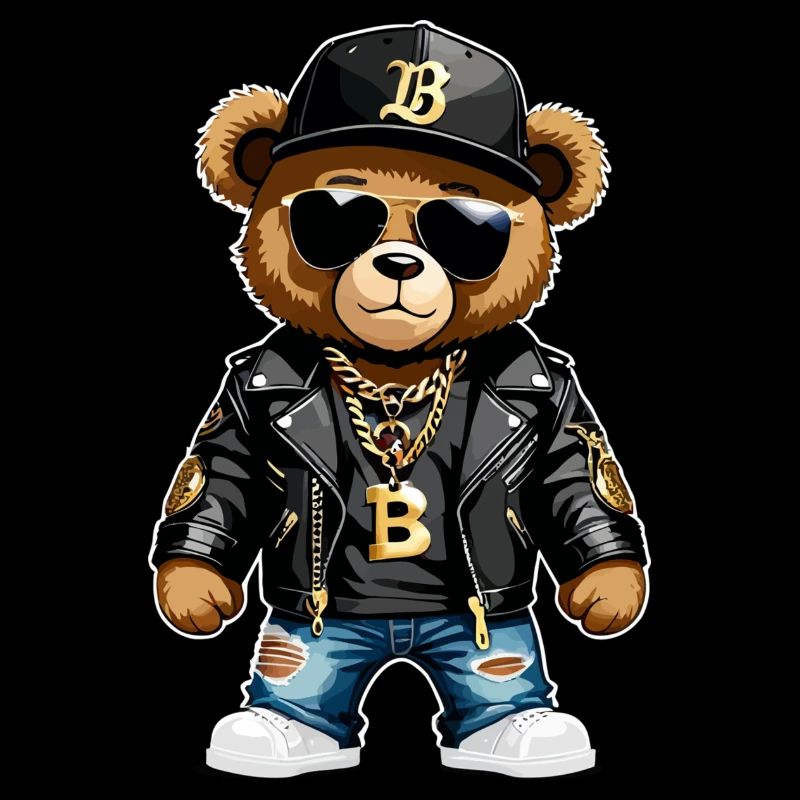 Cooler Teddybär in Rapper Klamotten
