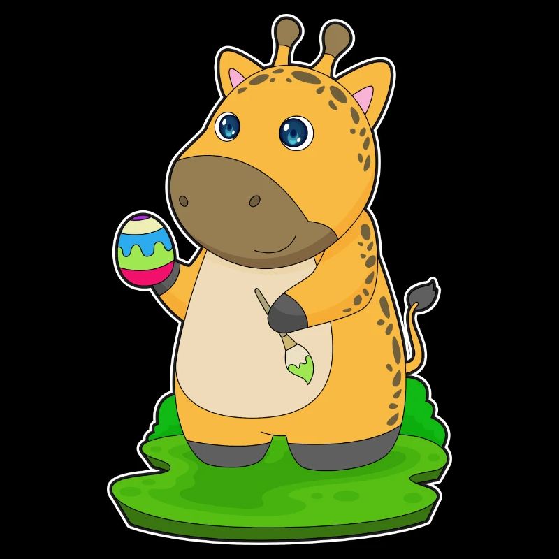 Coloriage de Pâques de la girafe