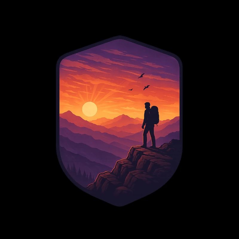 Crête du coucher du soleil