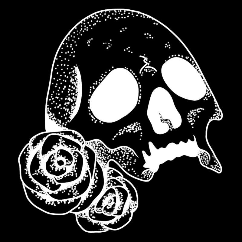 Skull with roses | Skull | Bone | B&W