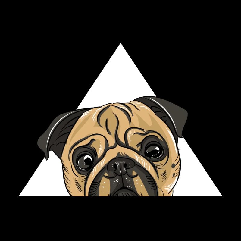 Triangle Pug Head Dog Dog Pug