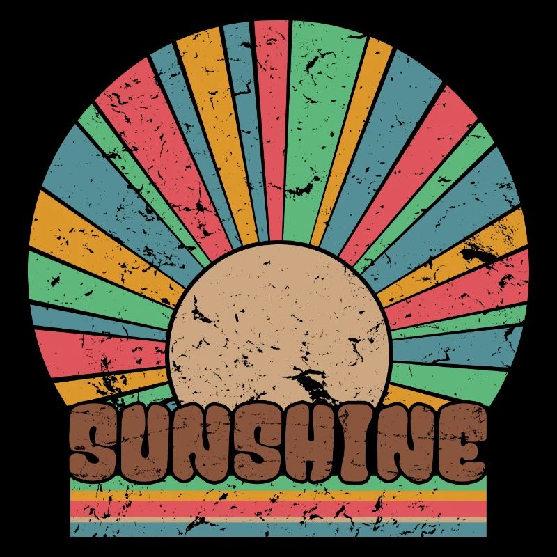 Retro Sunshine Rainbow Cadeau de voyage de vacances d’été