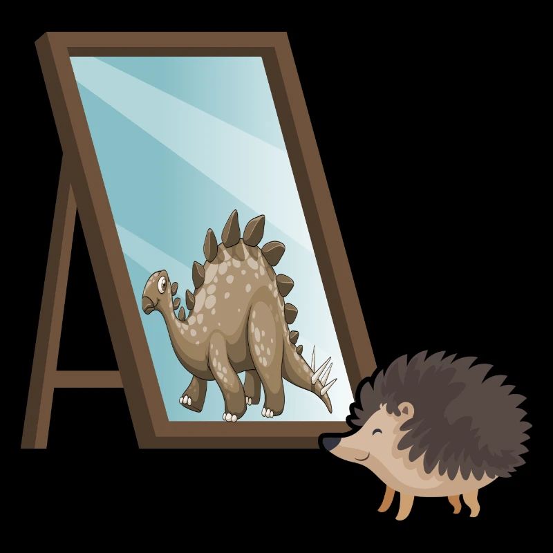 Autumn motivation hedgehog self-confident mirror image