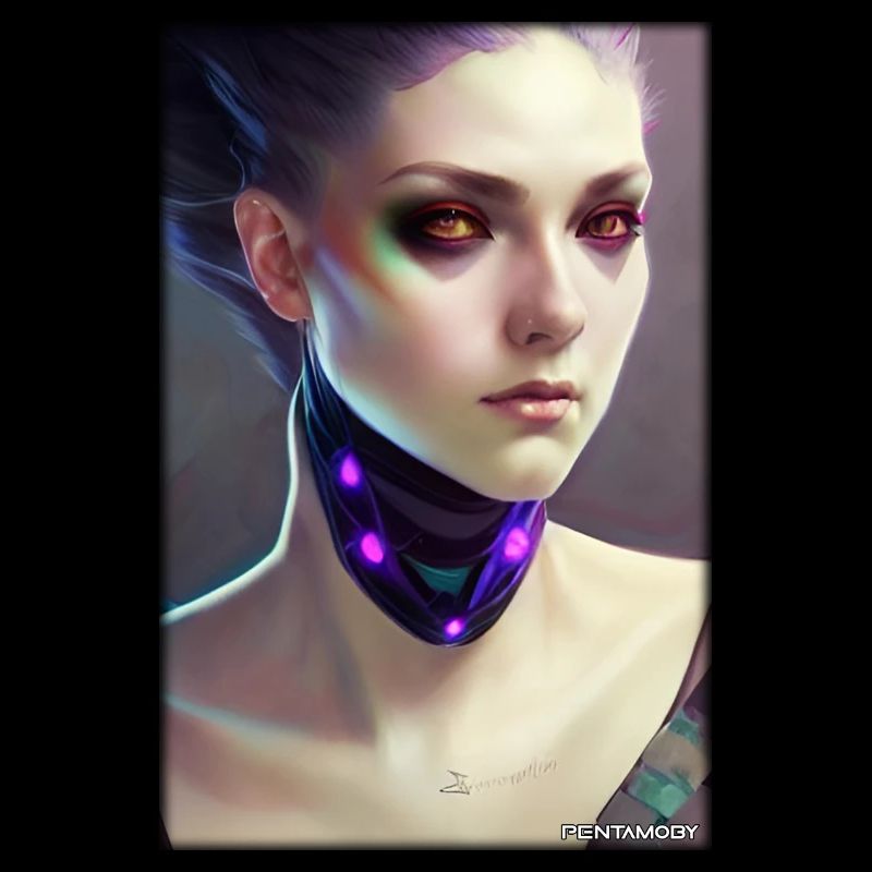 Cyber Goth Woman Future Technology Science