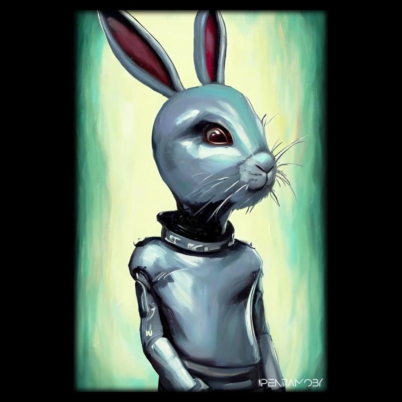 Hase Osterhase Ostern Cyber Zukunft Sci-Fi Tier