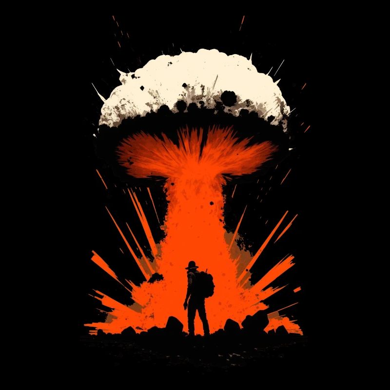 Nuclear Explosion Mushroom Atomic War Soldiers Surreal