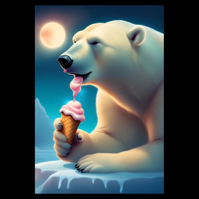 Eisbär liebt Eiscreme