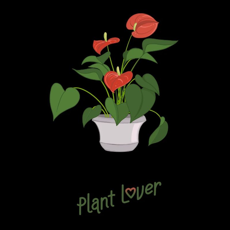 Flamingoblume mit Text "Plant Lover"