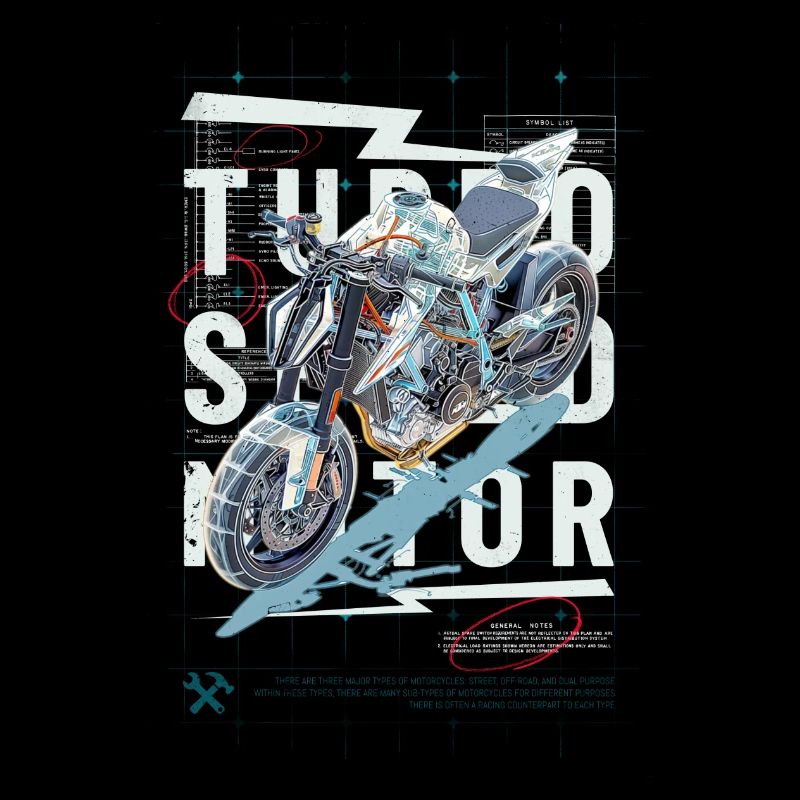 Motorcycle Technical Drawing