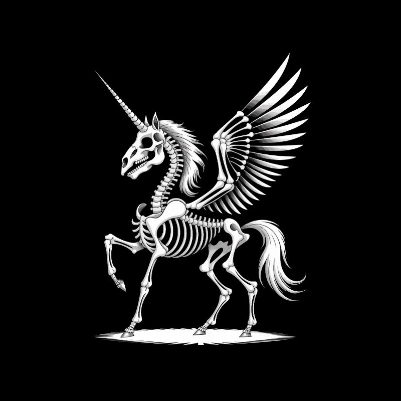 Skelett Pegasus Einhorn – Mystisch & Düster