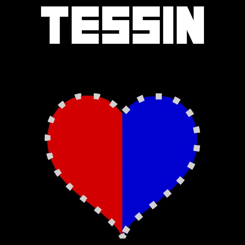 Ticino with heart & flag white