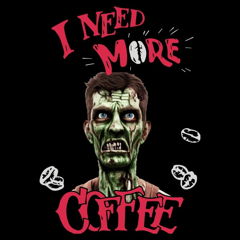Funny coffee design with zombie