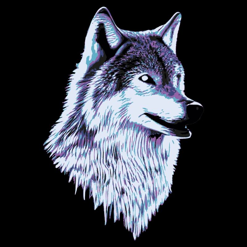 Retro Portait eines Wolfes