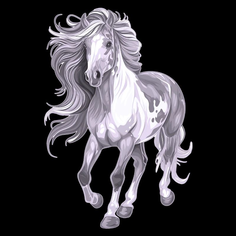 Cheval à longue crinière